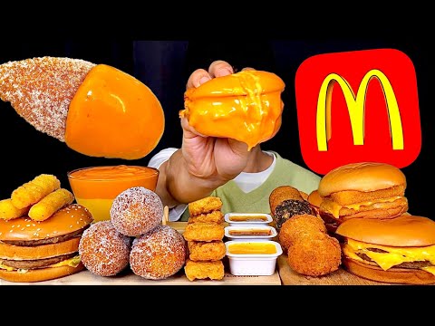 ASMR 불닭치즈속에 트리플치즈버거🍔미니핫도그 달달구리 치즈볼 먹방McDonald’s Triple Cheese Burger  Nuggets Mini Corn Dog MuKBang