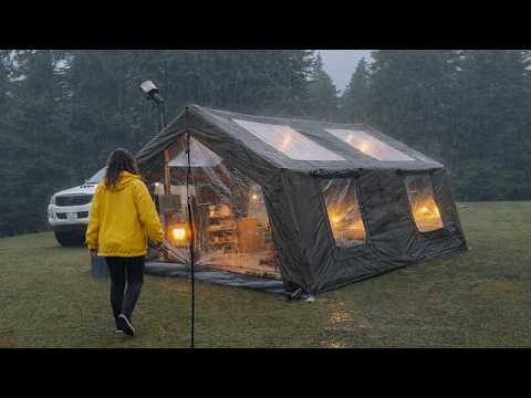 ☔️Şiddetli Yağmurda Ev Konforunda Kamp